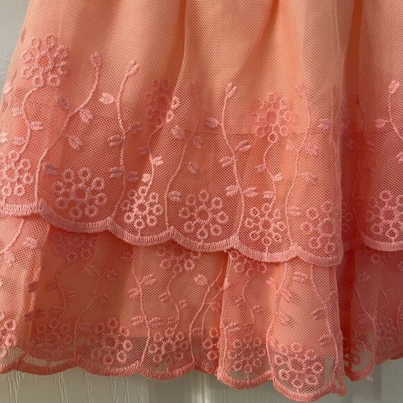 Carter's Pink Eyelet Embroidered Tulle Lace Skirt Scalloped Girls Size 4t NWT - Picture 4 of 9